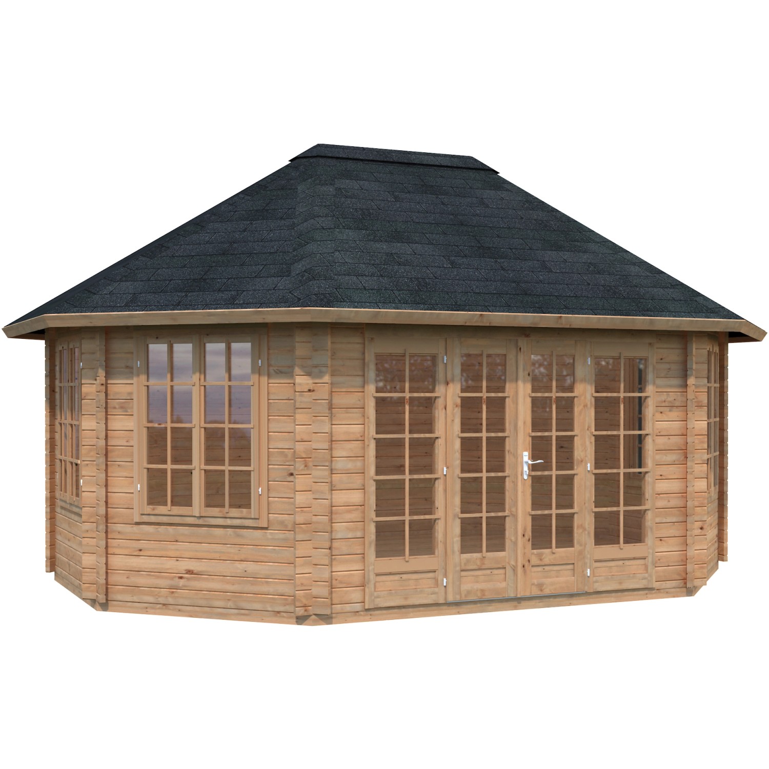 Palmako Holz-Pavillon Hanna Braun tauchgrundiert BxT: 571 cm x 421 cm von Palmako