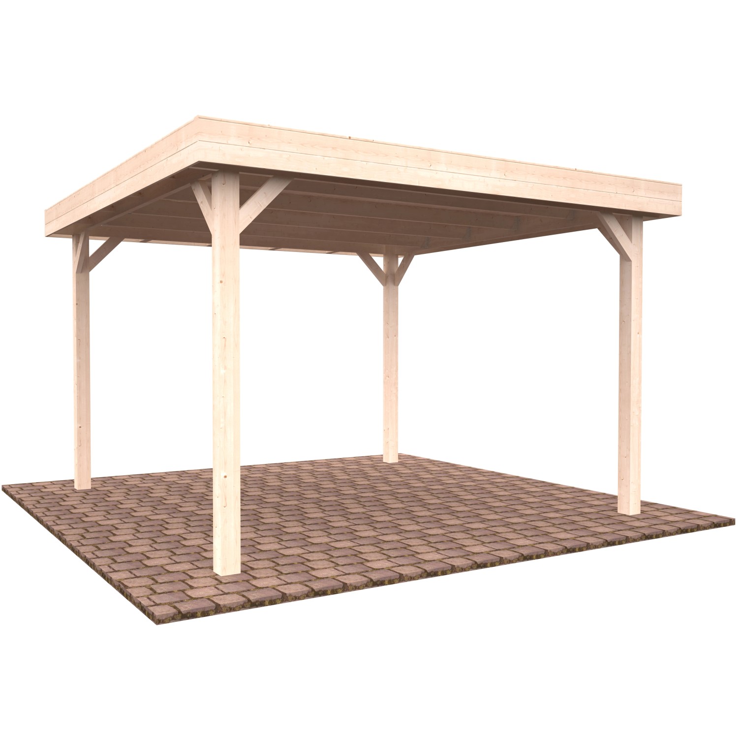 Palmako Holz-Pavillon Lucy klar imprägniert 349 cm x 349 cm ohne Fußboden von Palmako