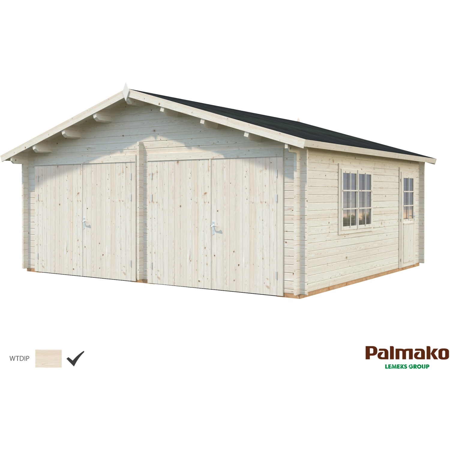 Palmako Holzgarage Roger mit Holztor Klar tauchgrundiert 575 cm x 510 cm Palmako Holzgarage Roger mit Holztor Klar tauchgrundiert 575 cm x 510 cm von Palmako