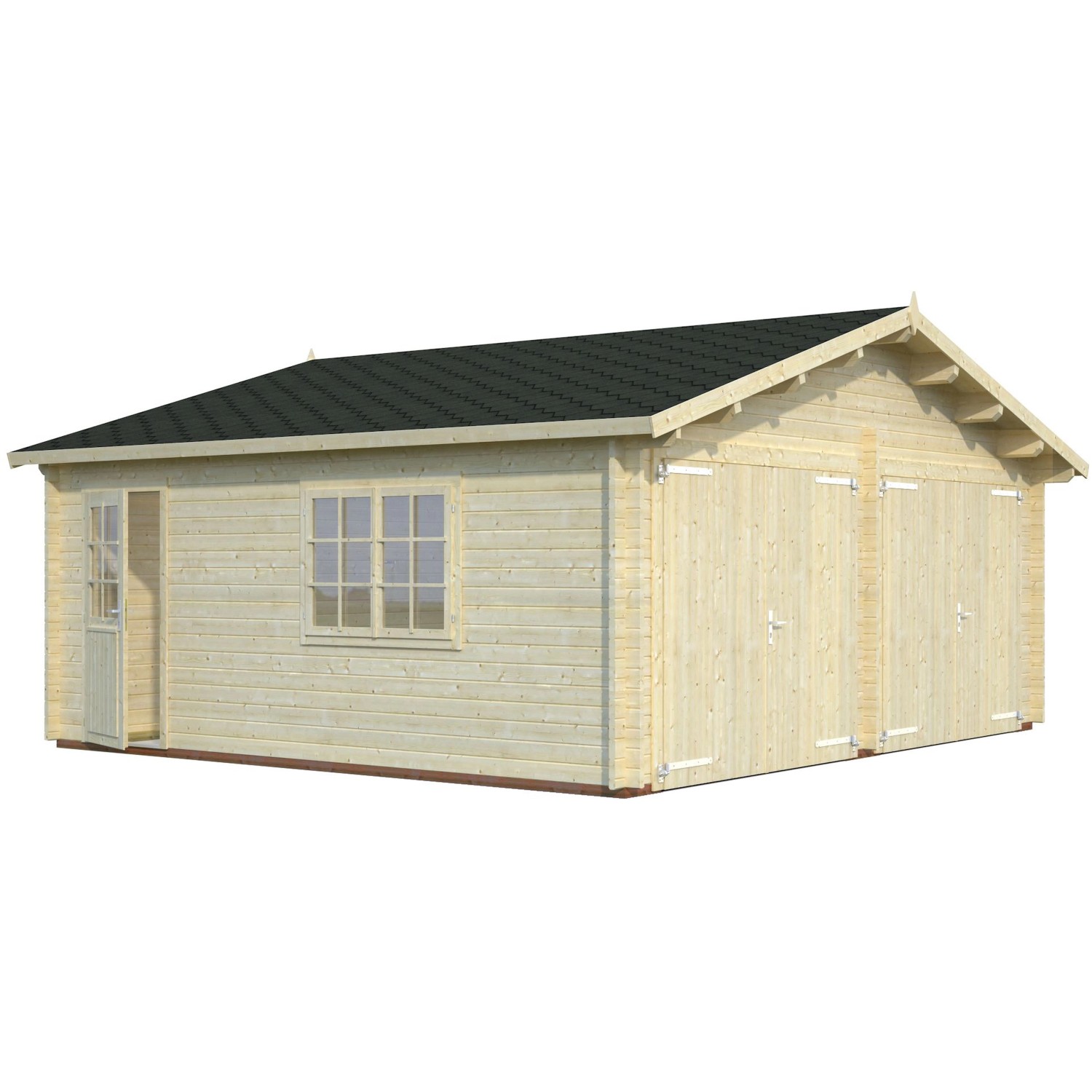 Palmako Holzgarage Roger mit Holztor Natur 575 cm x 510 cm von Palmako