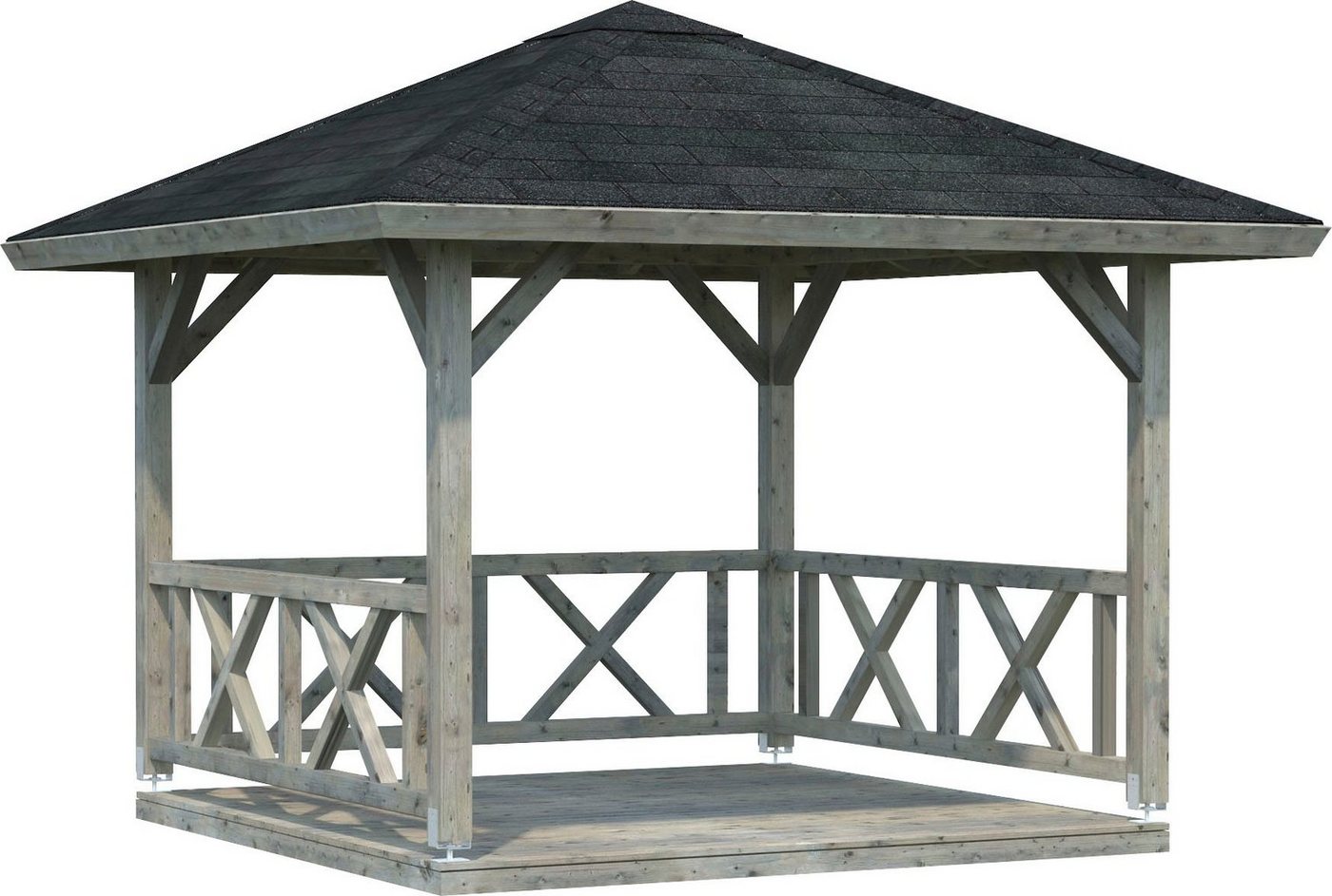 Palmako Holzpavillon Betty, BxT: 368x368 cm, grau von Palmako