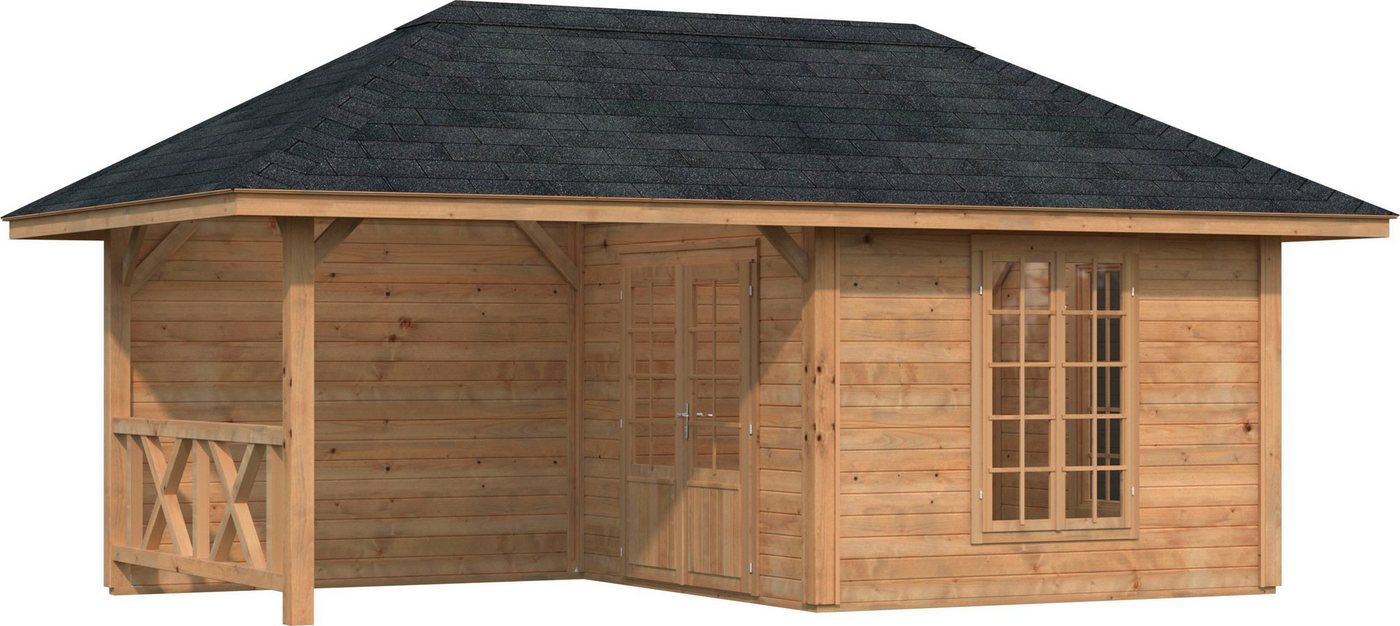 Palmako Holzpavillon Bianca 16,6 m² Set 8, mit 6 Seitenteilen, BxTxH: 588x300x323 cm von Palmako