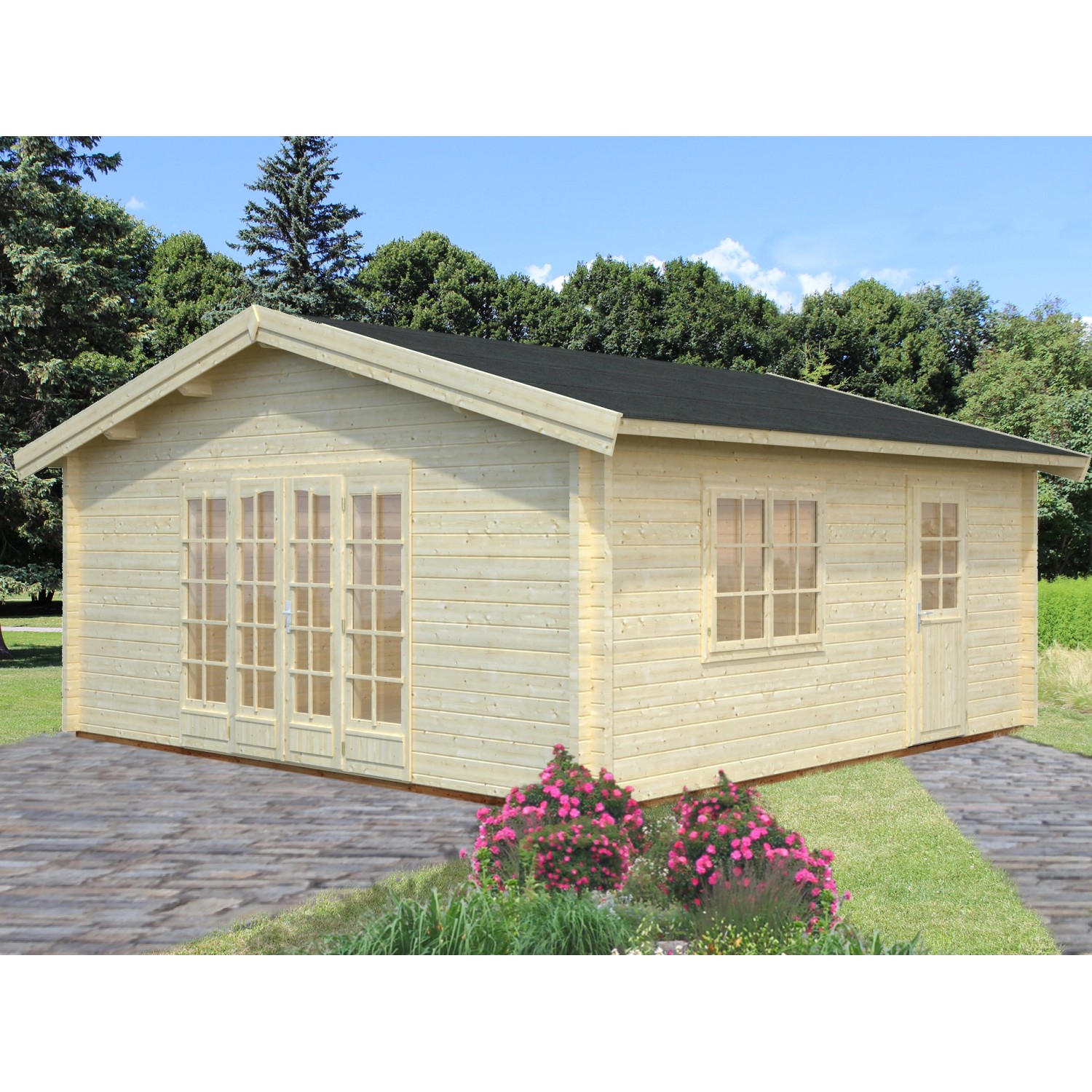 Palmako Irene Holz-Gartenhaus Natur Satteldach Unbehandelt 540 cm x 540 cm Palmako Irene Holz-Gartenhaus Natur Satteldach Unbehandelt 540 cm x 540 cm von Palmako