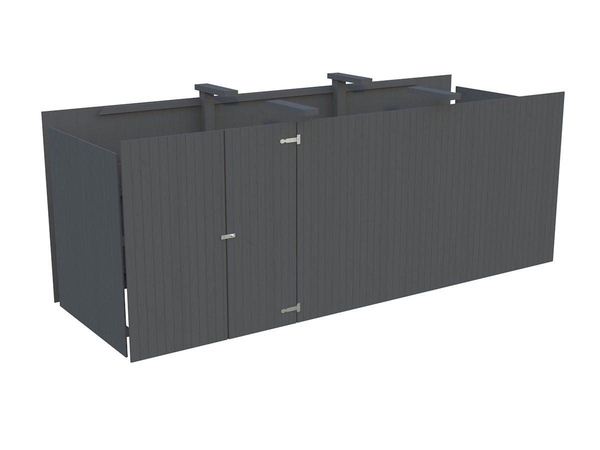 Palmako Karl 40,6 m² - Anbauschuppen 10,9 m² dunkelgrau lackiert von Palmako