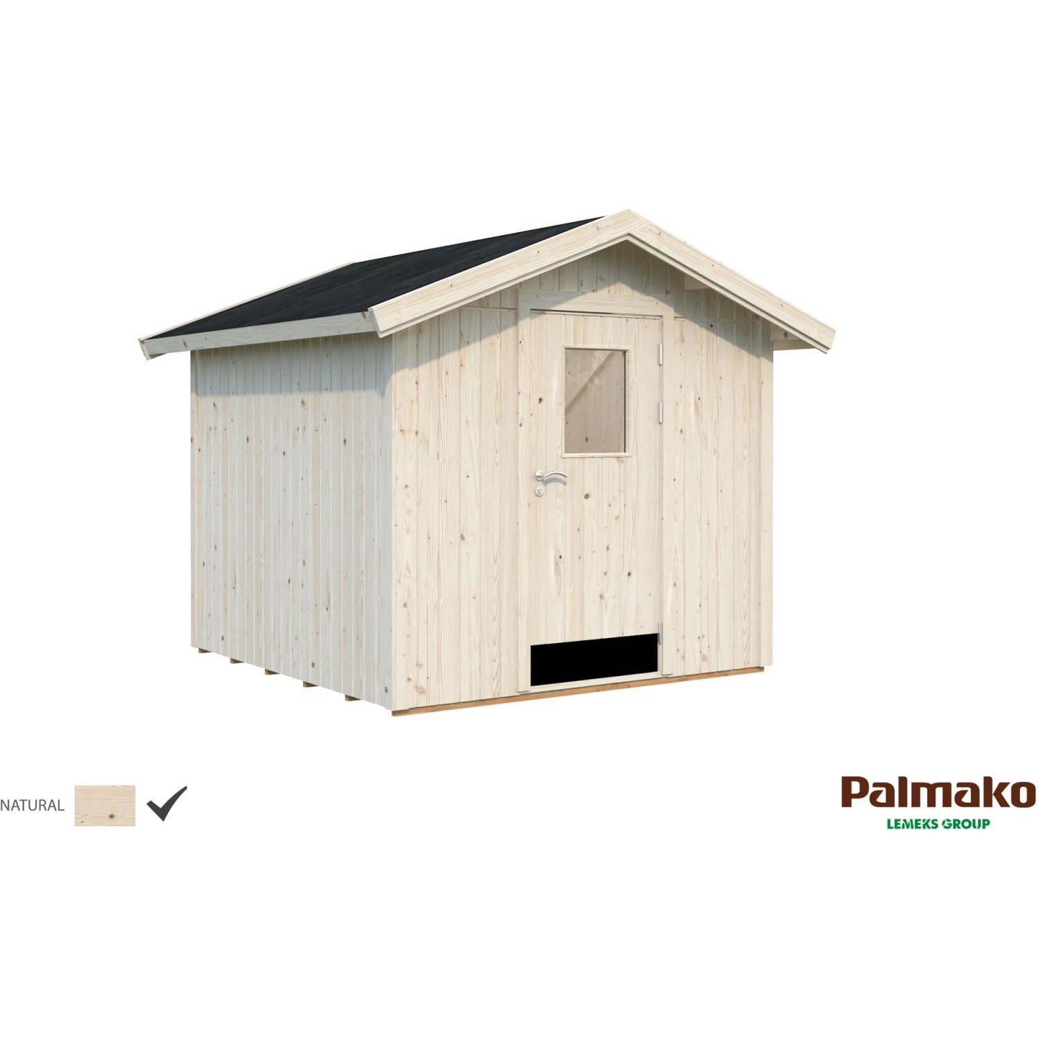 Palmako Lucas Holz-Gartenhaus Natur Satteldach Unbehandelt 233 cm x 239 cm Palmako Lucas Holz-Gartenhaus Natur Satteldach Unbehandelt 233 cm x 239 cm von Palmako