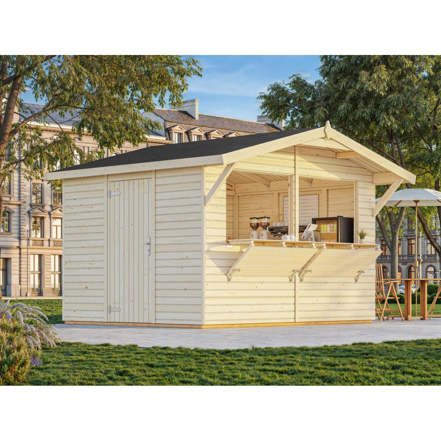 Palmako Marktstand Stella 323 x 259 cm Lackiert Weiß FSC® von Palmako