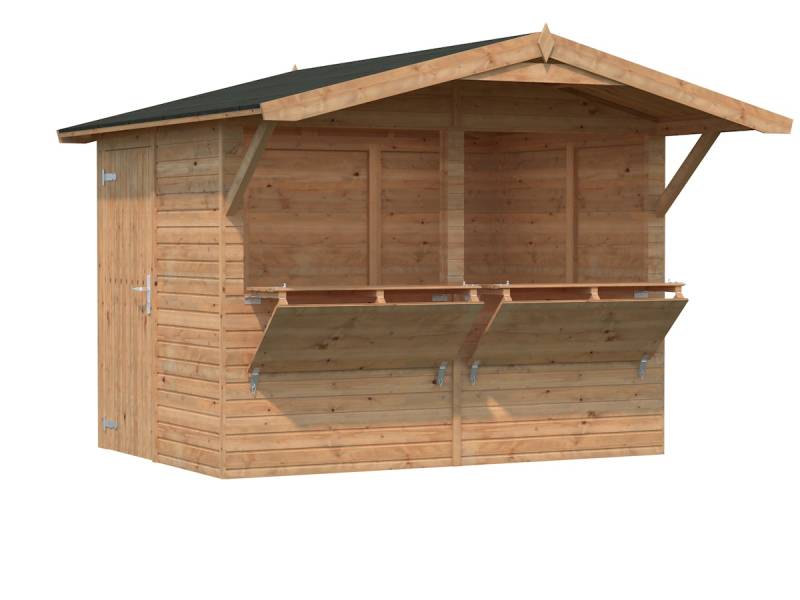 Palmako Marktstand Stella 5,0 m² - 16 mm Hellbraun tauchimprägniert von Palmako