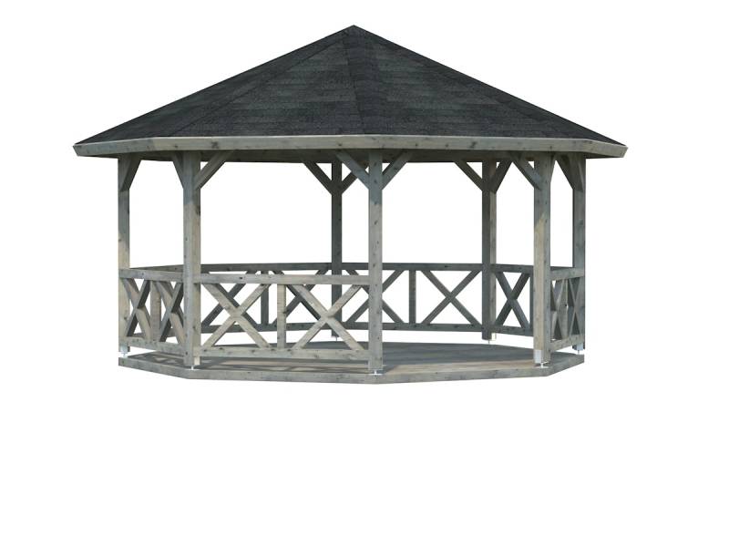 Palmako Pavillon Betty 25,0 m² Grau tauchimprägniert von Palmako