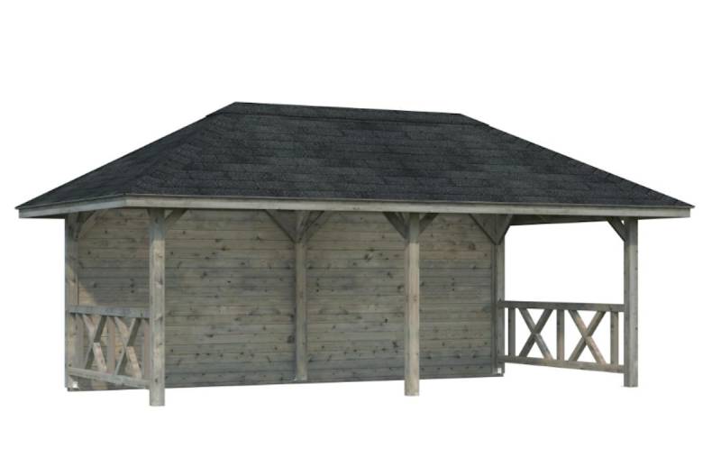 Palmako Pavillon Bianca 16,6 m² Set 2 Grau tauchimprägniert von Palmako