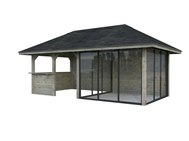 Palmako Pavillon Bianca 16,6 m² Set 208 Slide - 28 mm grau tauchgrundiert Palmako Pavillon Bianca 16,6 m² Set 208 Slide - 28 mm grau tauchgrundiert von Palmako