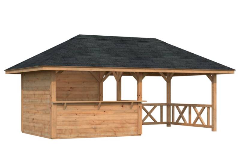 Palmako Pavillon Bianca 16,6 m² Set 3 Hellbraun tauchimprägniert von Palmako