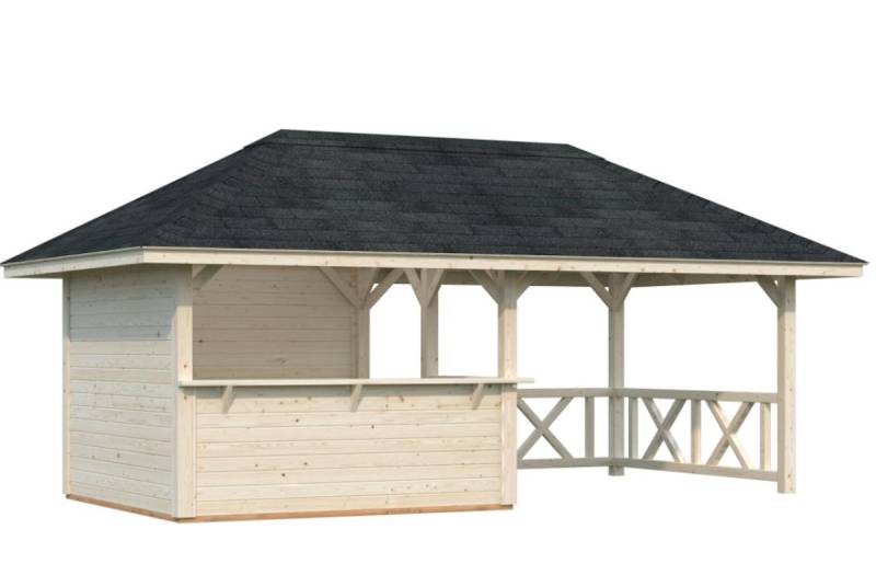 Palmako Pavillon Bianca 16,6 m² Set 3 Transparent tauchimprägniert von Palmako