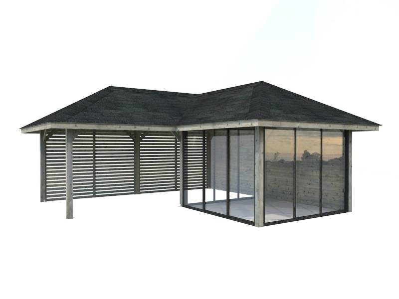 Palmako Pavillon Bianca 24,9 m² Set 211 Slide - 28 mm - grau tauchgrundiert von Palmako