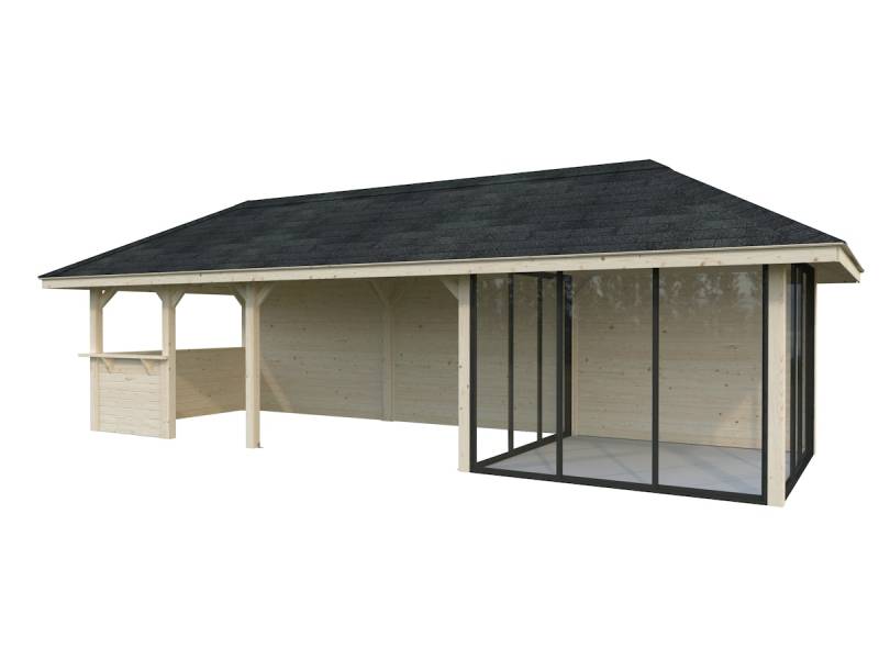 Palmako Pavillon Bianca 24,9 m² Set 216 Slide - 28 mm transparent tauchgrundiert von Palmako