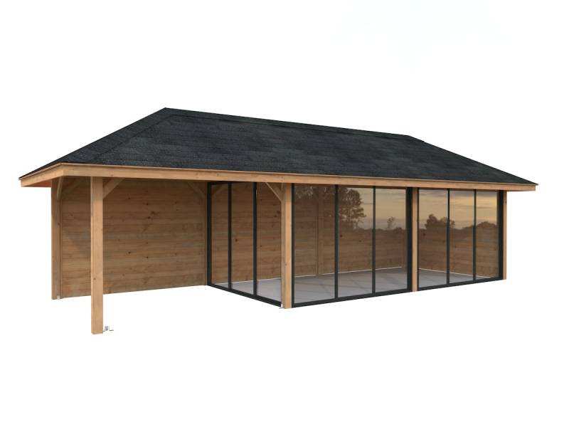 Palmako Pavillon Bianca 24,9 m² Set 217 Slide - 28 mm hellbraun tauchgrundiert von Palmako