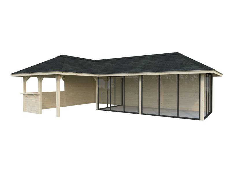 Palmako Pavillon Bianca 33,2 m² Set 221 Slide naturbelassen von Palmako