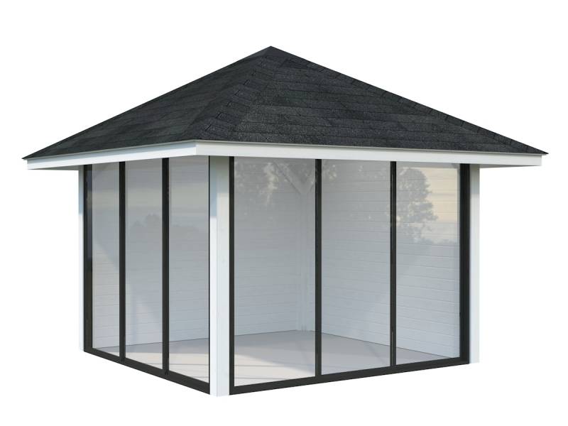 Palmako Pavillon Bianca 8,3 m2 Set 201 Slide - 28 mm weiß lackiert von Palmako