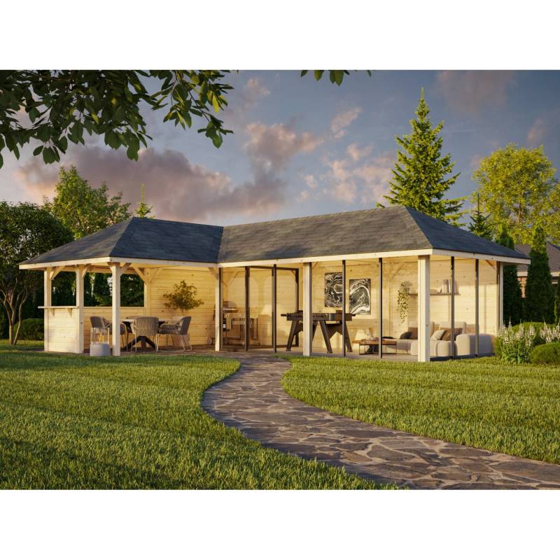 Palmako Pavillon Bianca Set 221 Slide 876 x 588 cm Lackiert Weiß FSC® von Palmako