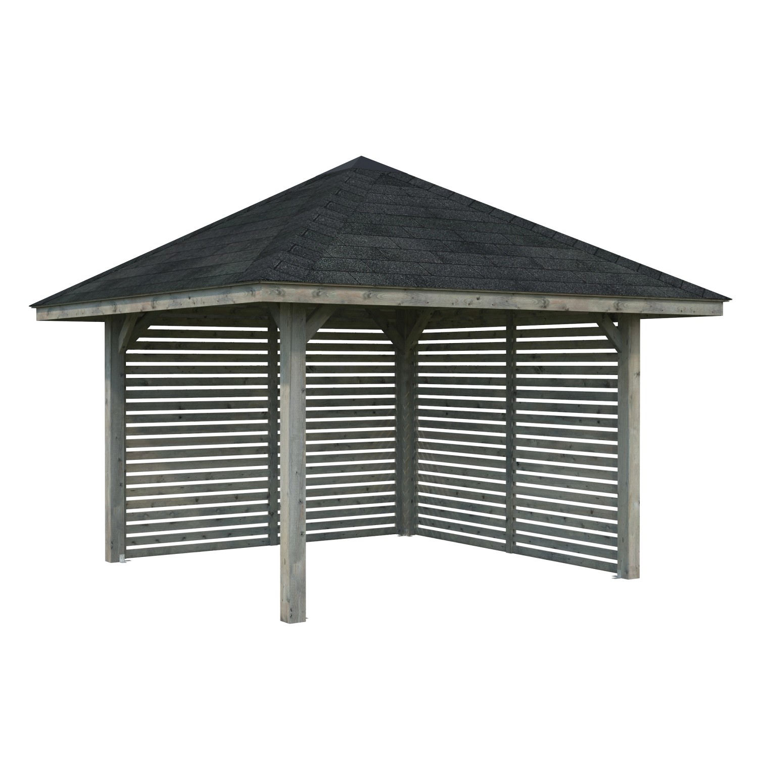 Palmako Pavillon Bianca Set102 Grau Tauchgrundiert 300 cm x 300 cm FSC® von Palmako