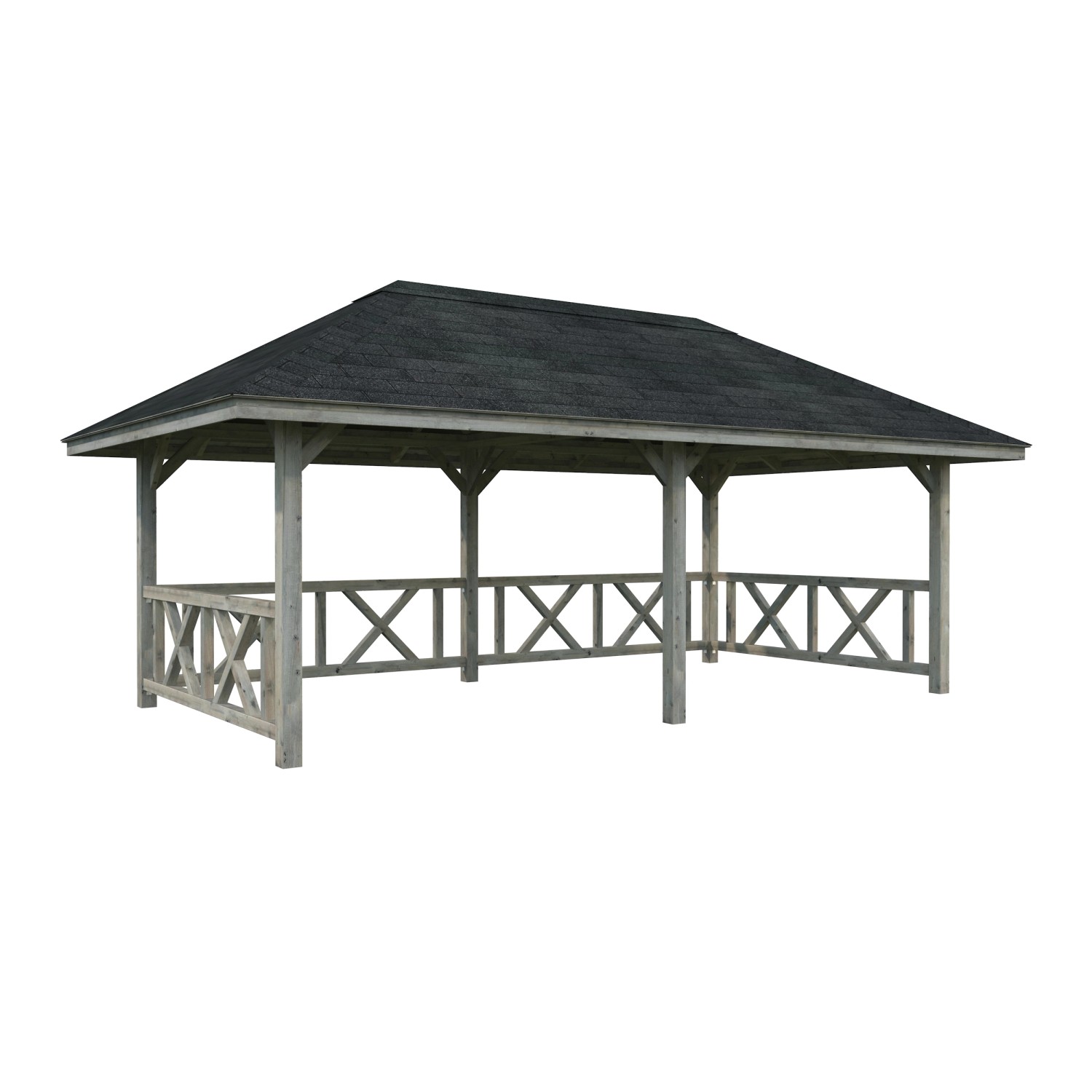 Palmako Pavillon Bianca Set107 Grau Tauchgrundiert 588 cm x 300 cm FSC® von Palmako