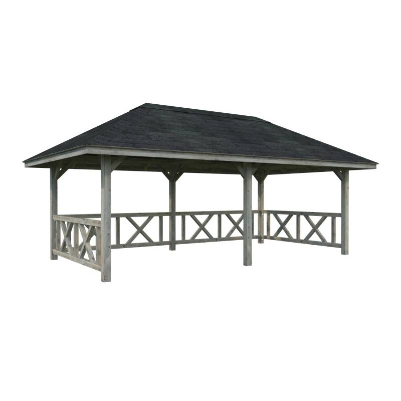 Palmako Pavillon Bianca Set107 Grau Tauchgrundiert 588 cm x 300 cm FSC® von Palmako