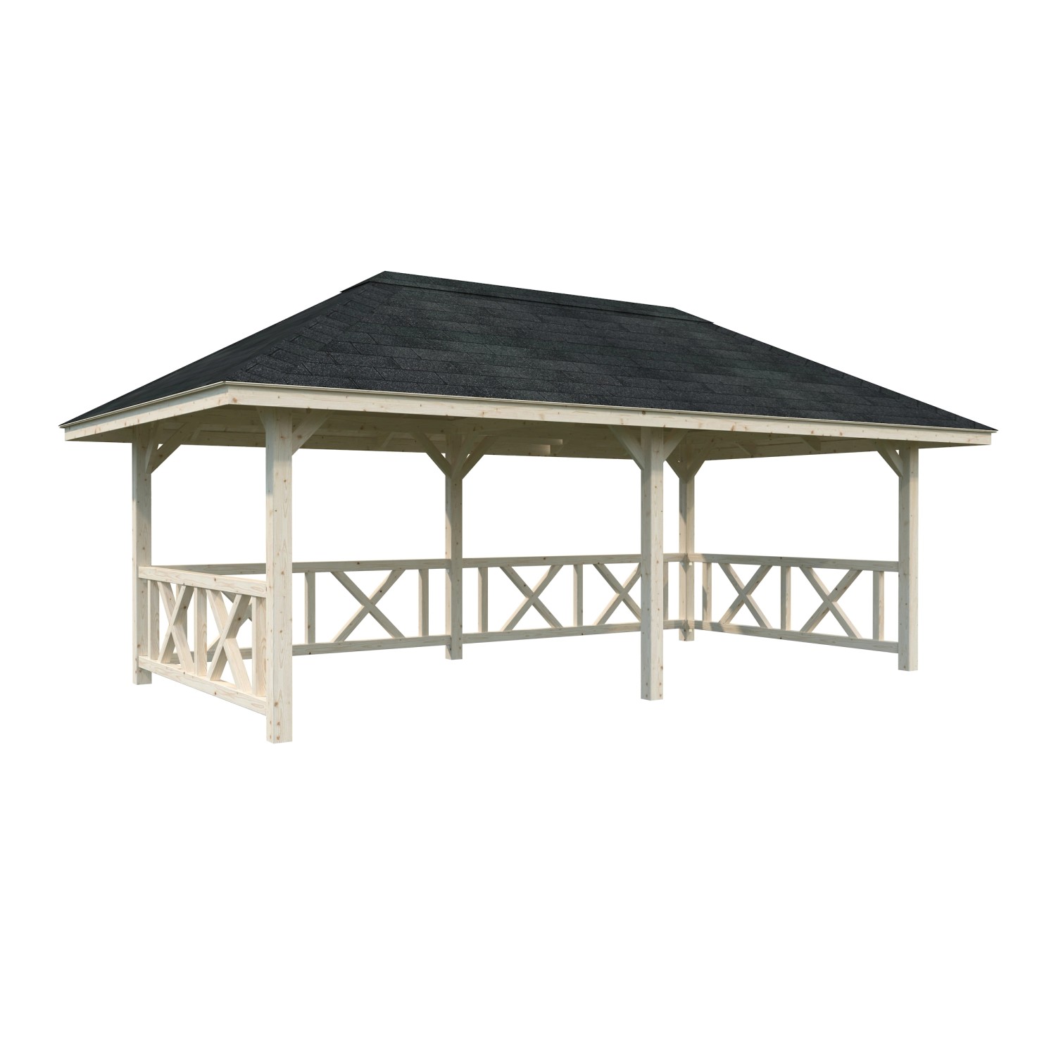 Palmako Pavillon Bianca Set107 Naturbelassen 588 cm x 300 cm FSC® von Palmako