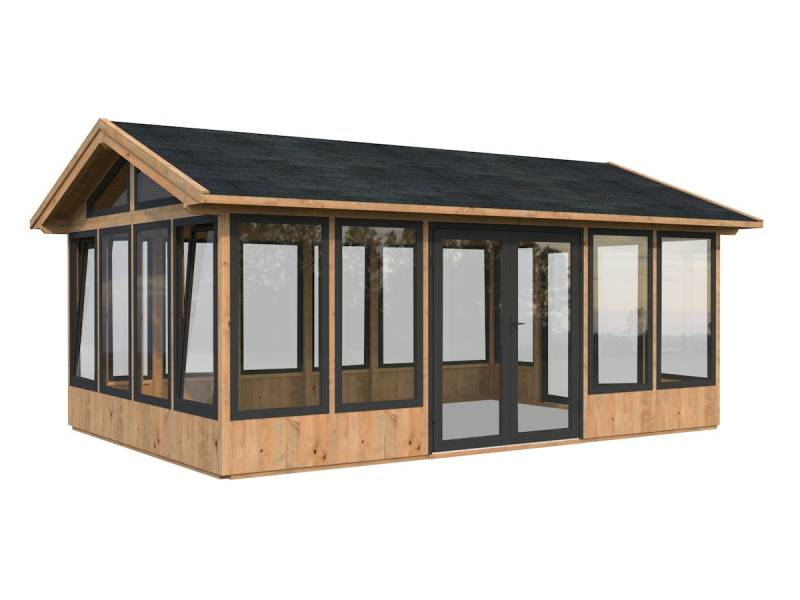 Palmako Pavillon Isabella 22,2 m² - 90 mm - hellbraun tauchgrundiert von Palmako