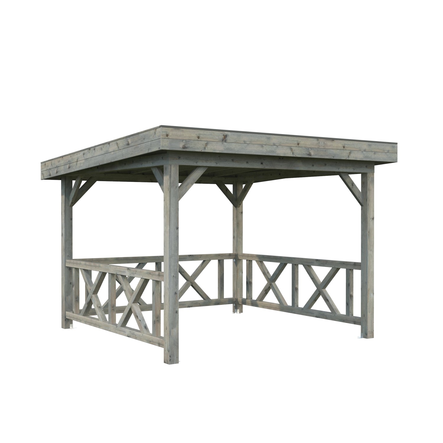 Palmako Pavillon Lenna Set 301 Grau Tauchgrundiert 300 cm x 300 cm FSC® von Palmako