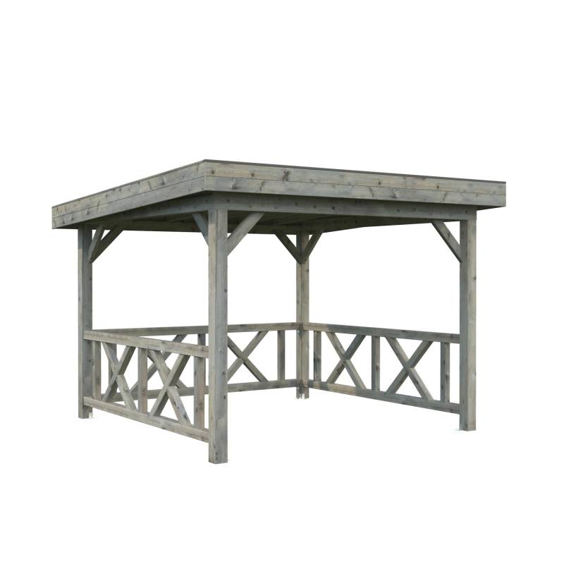 Palmako Pavillon Lenna Set 301 Grau Tauchgrundiert 300 cm x 300 cm FSC® von Palmako