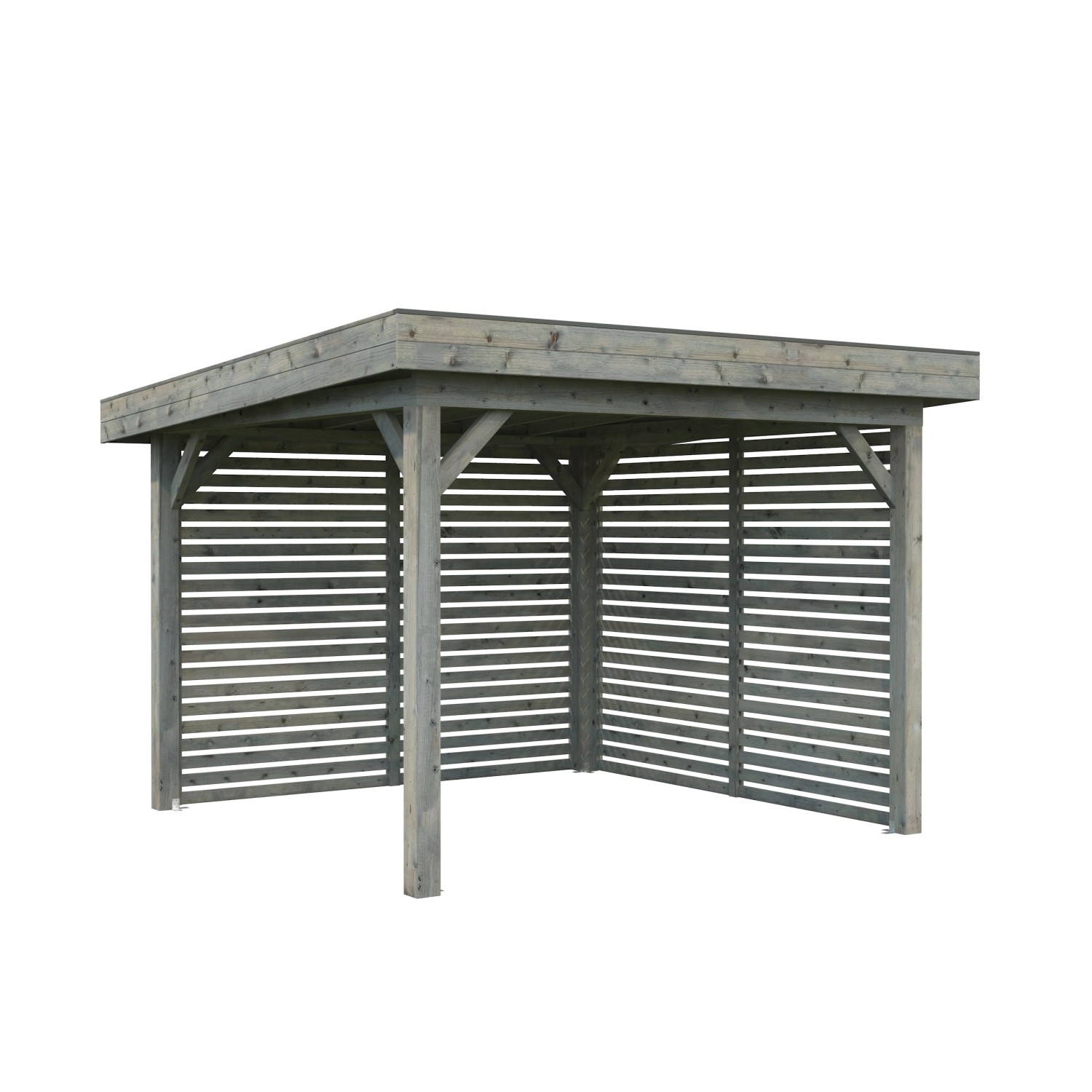 Palmako Pavillon Lenna Set 302 Grau Tauchgrundiert 300 cm x 300 cm FSC® von Palmako