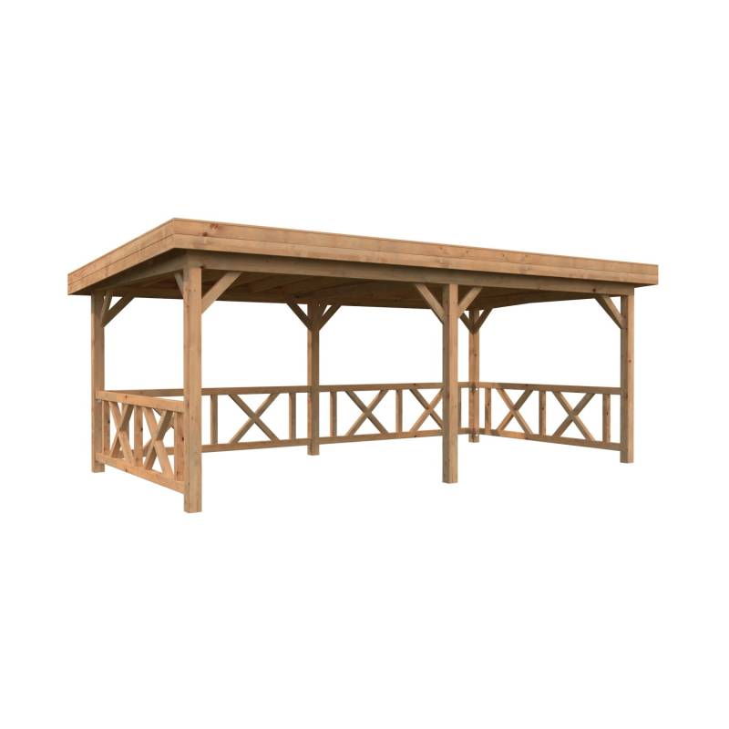 Palmako Pavillon Lenna Set 307 Braun Tauchgrundiert 588 cm x 300 cm FSC® von Palmako