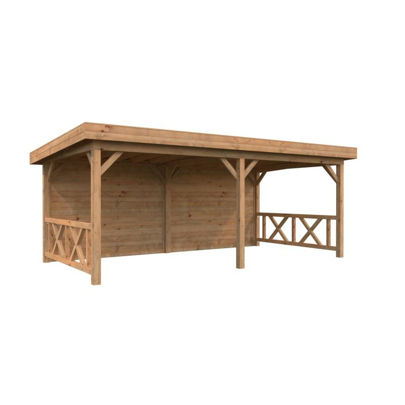 Palmako Pavillon Lenna Set 308 Braun Tauchgrundiert 588 cm x 300 cm FSC® von Palmako