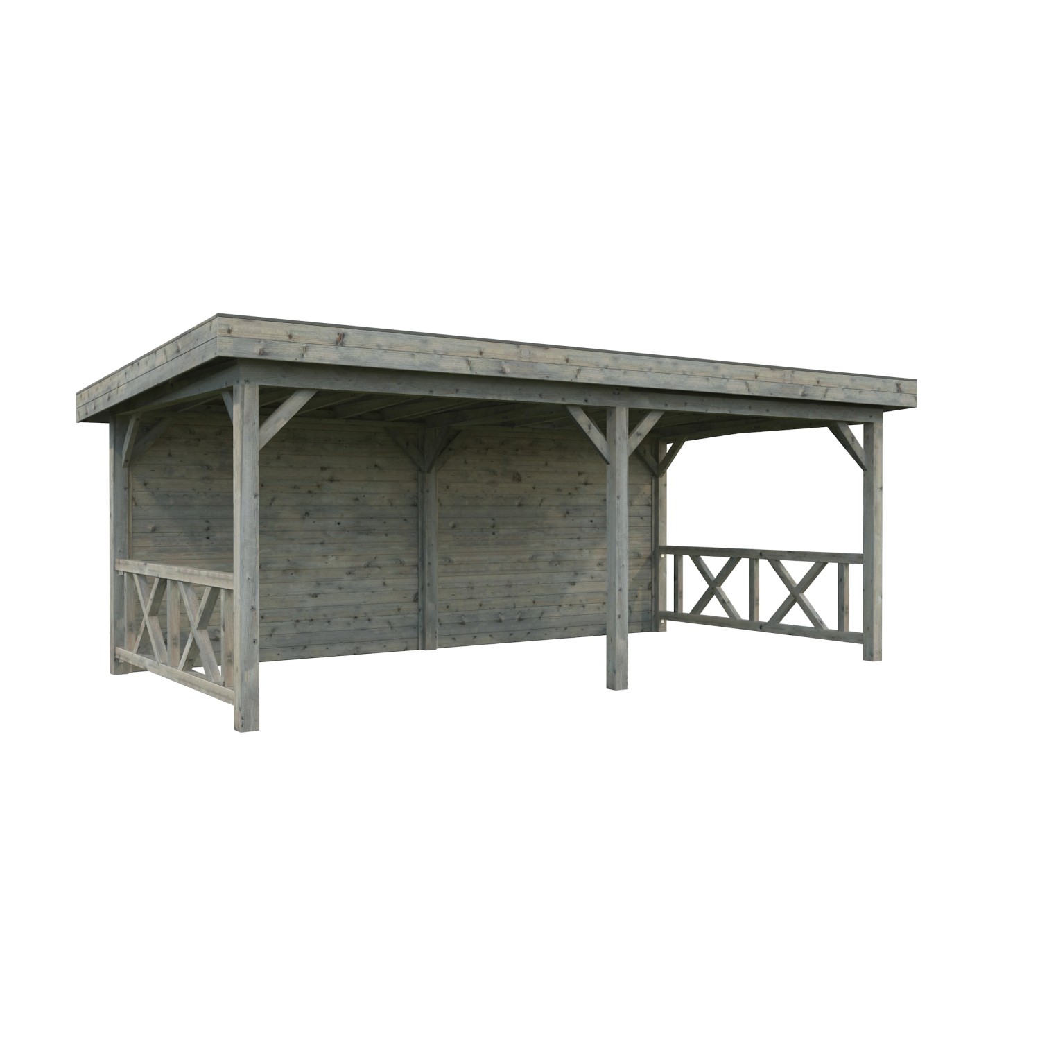 Palmako Pavillon Lenna Set 308 Grau Tauchgrundiert 588 cm x 300 cm FSC® von Palmako