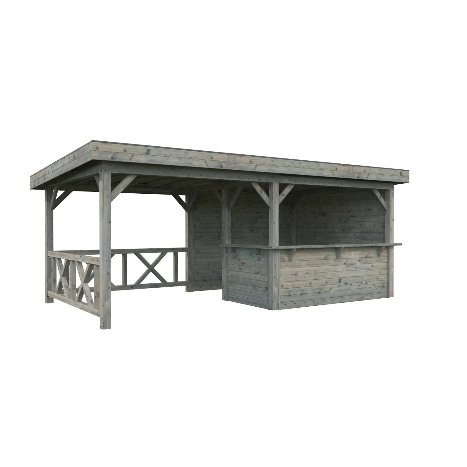 Palmako Pavillon Lenna Set 310 Grau Tauchgrundiert 588 cm x 300 cm FSC® von Palmako