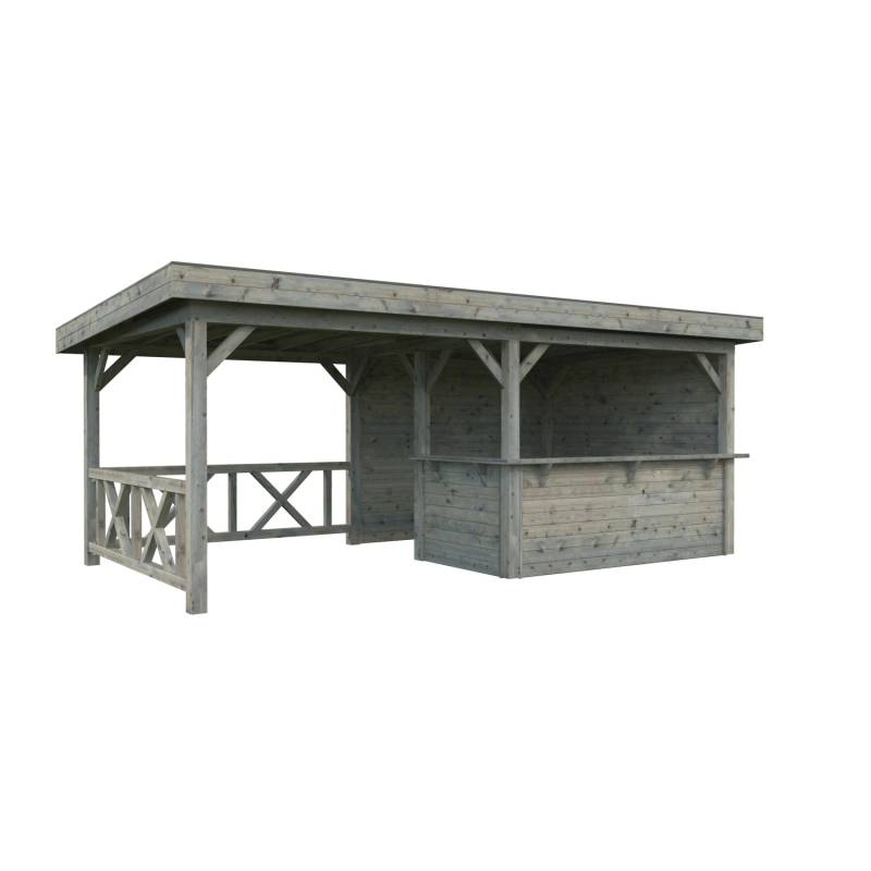 Palmako Pavillon Lenna Set 310 Grau Tauchgrundiert 588 cm x 300 cm FSC® von Palmako