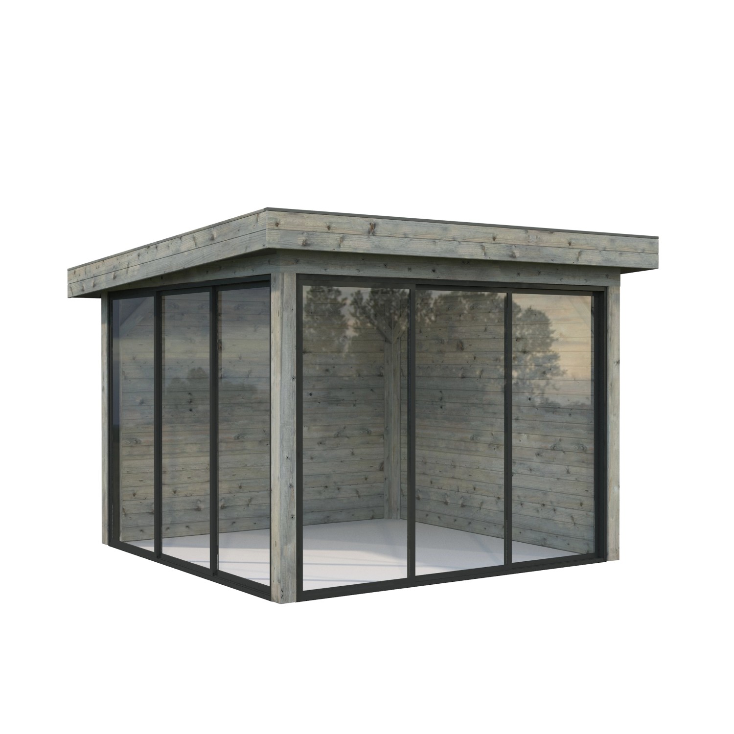 Palmako Pavillon Lenna Set 401 Slide Grau Tauchgrundiert 300 cm x 300 cm FSC® von Palmako