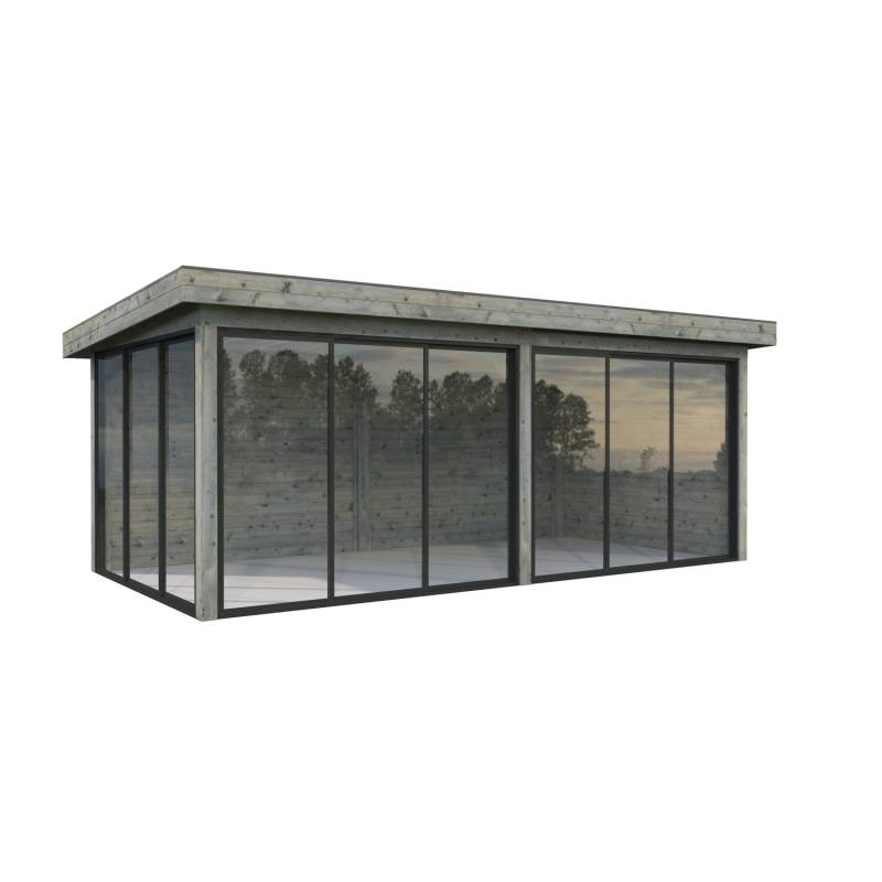 Palmako Pavillon Lenna Set 402 Slide Grau Tauchgrundiert 588 cm x 300 cm FSC® von Palmako