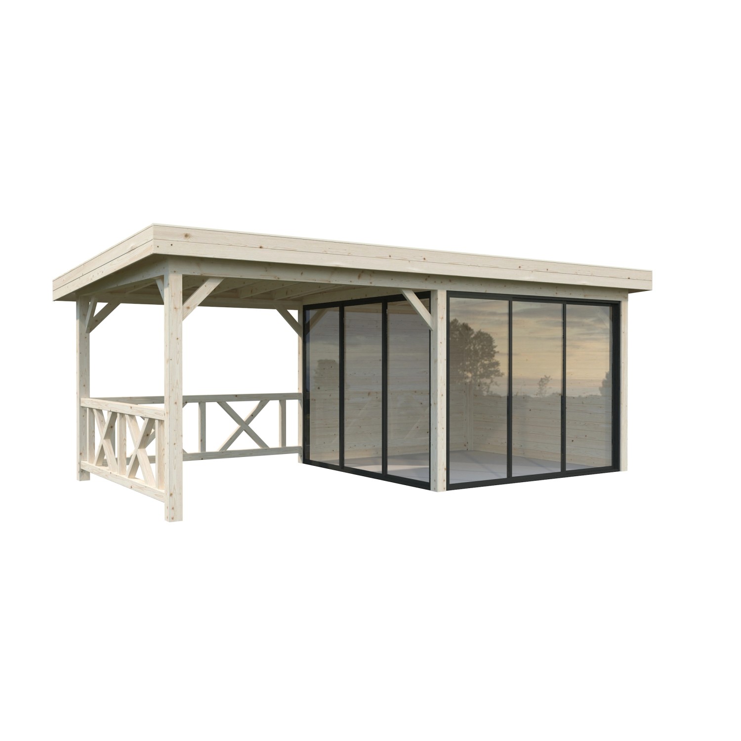 Palmako Pavillon Lenna Set 403 Slide Transparent 588 cm x 300 cm FSC® von Palmako