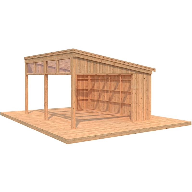 Palmako Pavillon Nova 13,0 m² Kit Braun Tauchgrundiert 502 cm x 396 cm von Palmako