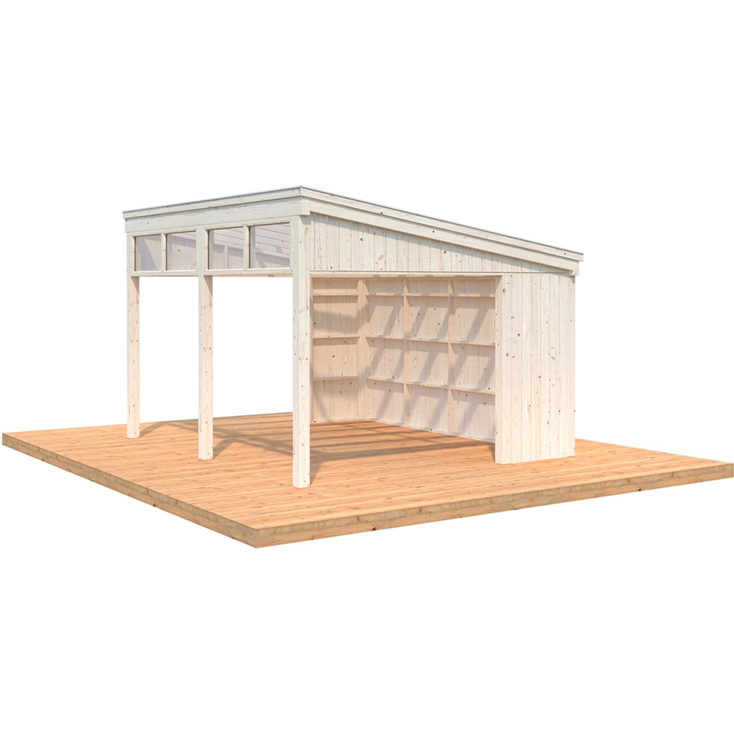 Palmako Pavillon Nova 13,0 m² Kit Natur Unbehandelt 417 cm x 356 cm von Palmako