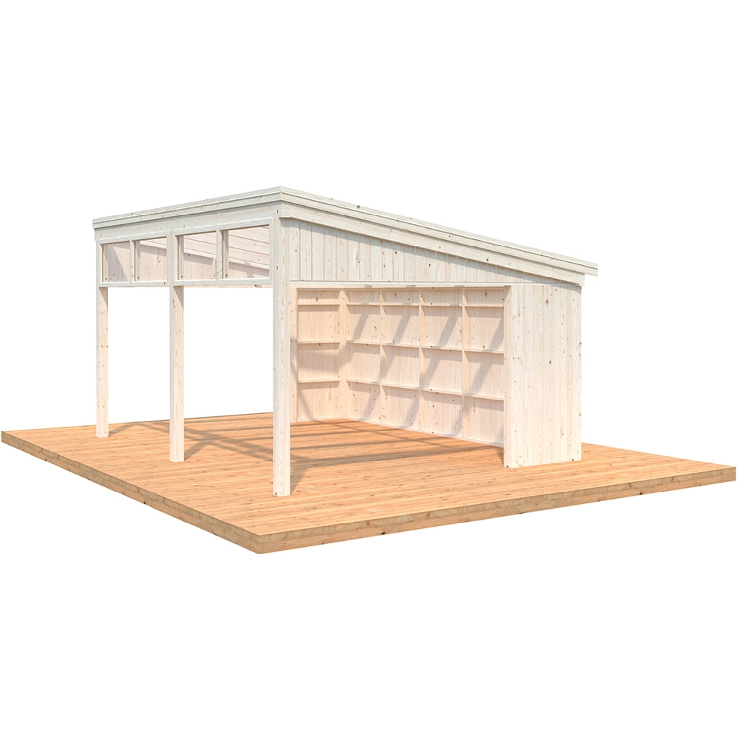 Palmako Pavillon Nova 13,0 m² Kit Natur Unbehandelt 502 cm x 396 cm von Palmako