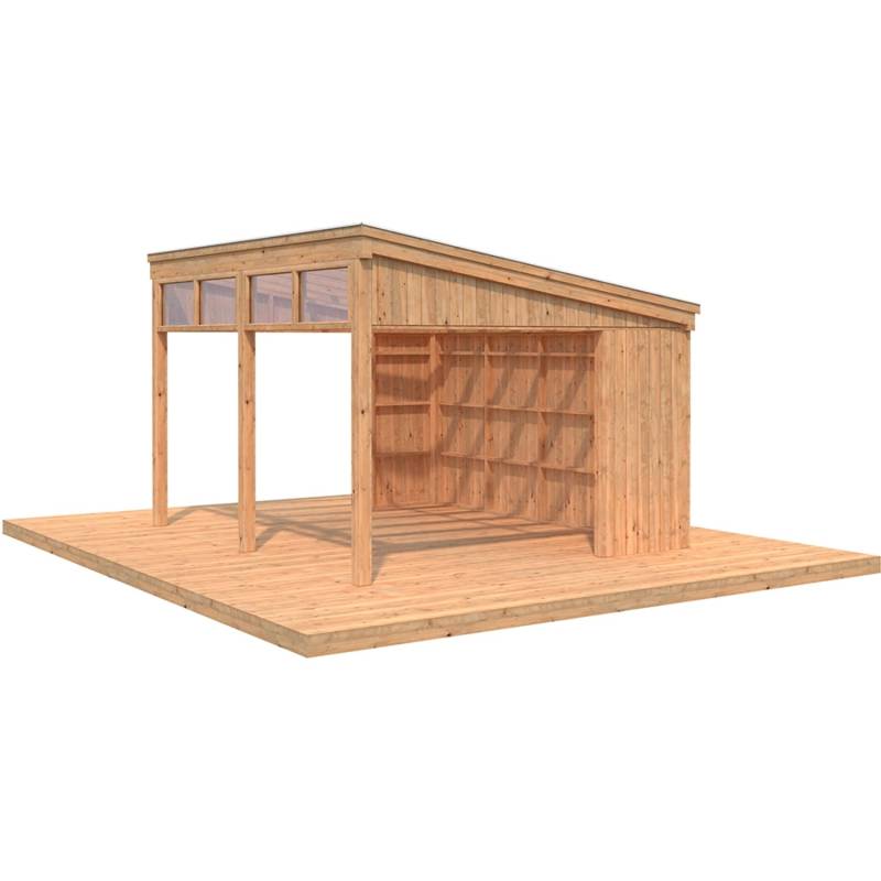 Palmako Pavillon Nova 13,0 m² Kit Braun Tauchgrundiert 417 cm x 356 cm von Palmako