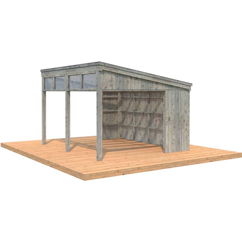 Palmako Pavillon Nova 13,0 m² Kit Grau Tauchgrundiert 417 cm x 356 cm von Palmako