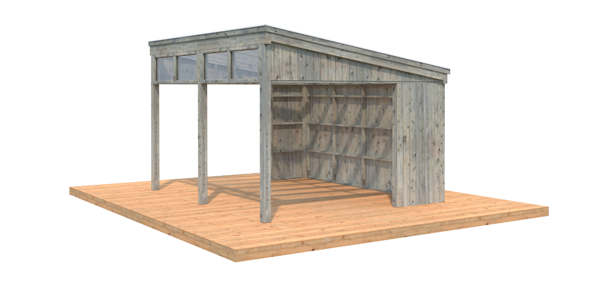 Palmako Pavillon Nova 13,0 m² Kit Grau tauchimprägniert von Palmako