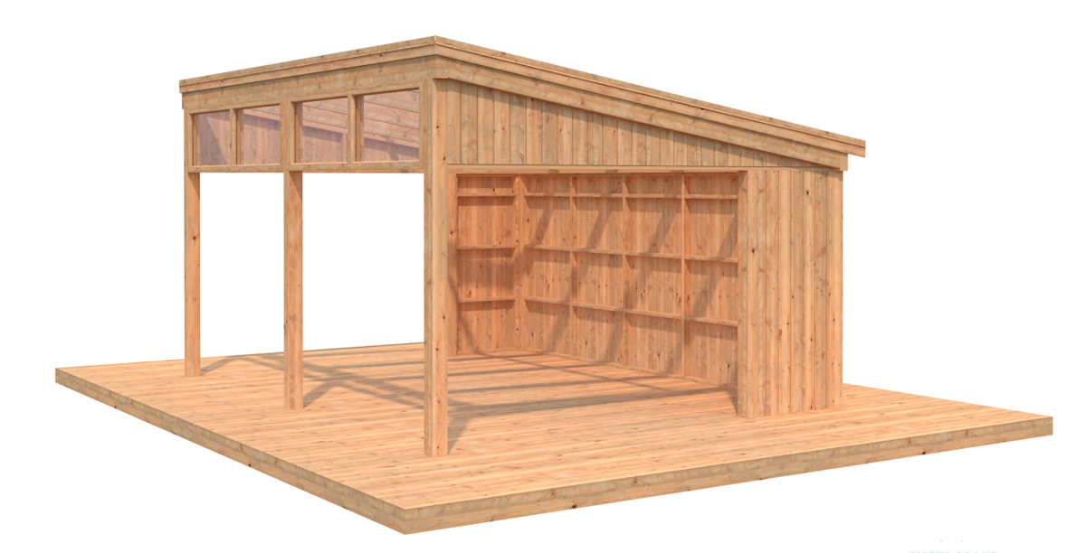 Palmako Pavillon Nova 17,8 m² Kit Hellbraun tauchimprägniert von Palmako