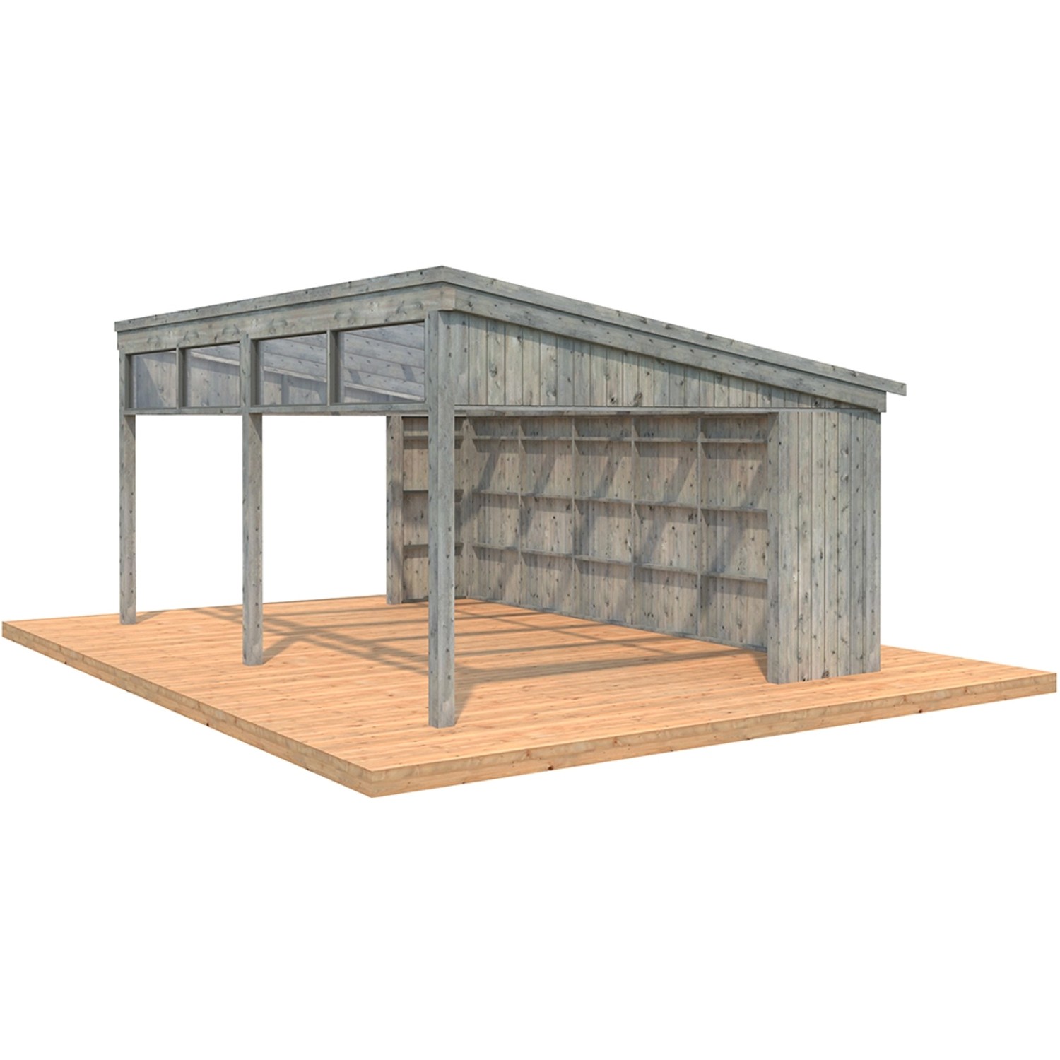 Palmako Pavillon Nova 21,5 m² Kit Grau Tauchgrundiert 602 cm x 396 cm von Palmako