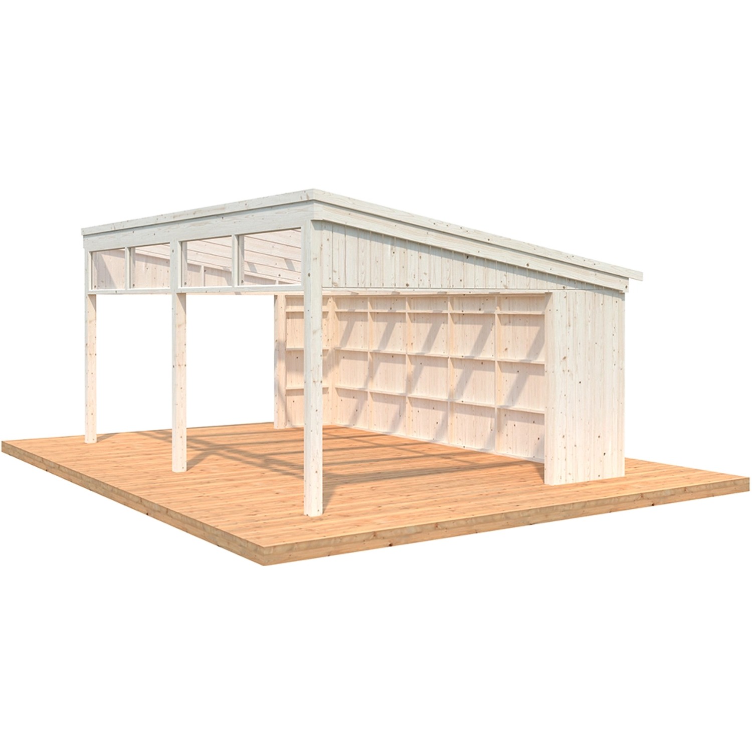 Palmako Pavillon Nova 21,5 m² Kit Natur Unbehandelt 602 cm x 396 cm von Palmako