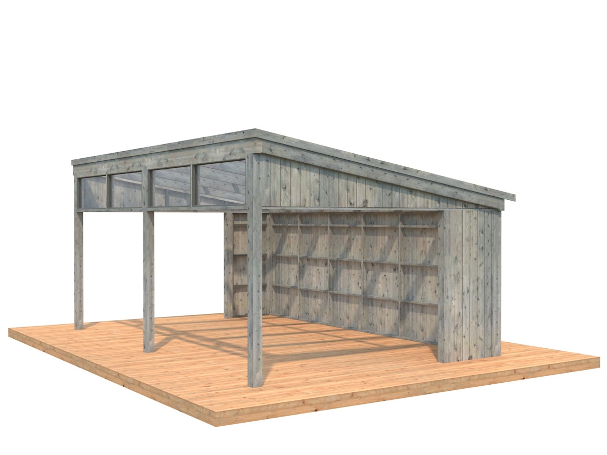 Palmako Pavillon Nova 21,5 m² Kit Grau tauchimprägniert von Palmako