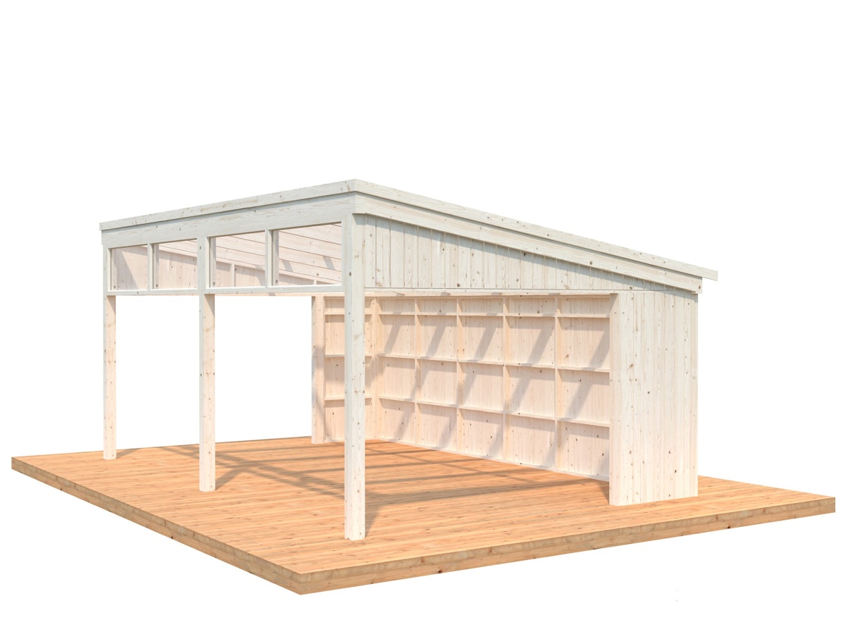 Palmako Pavillon Nova 21,5 m² Kit Hellbraun tauchimprägniert von Palmako