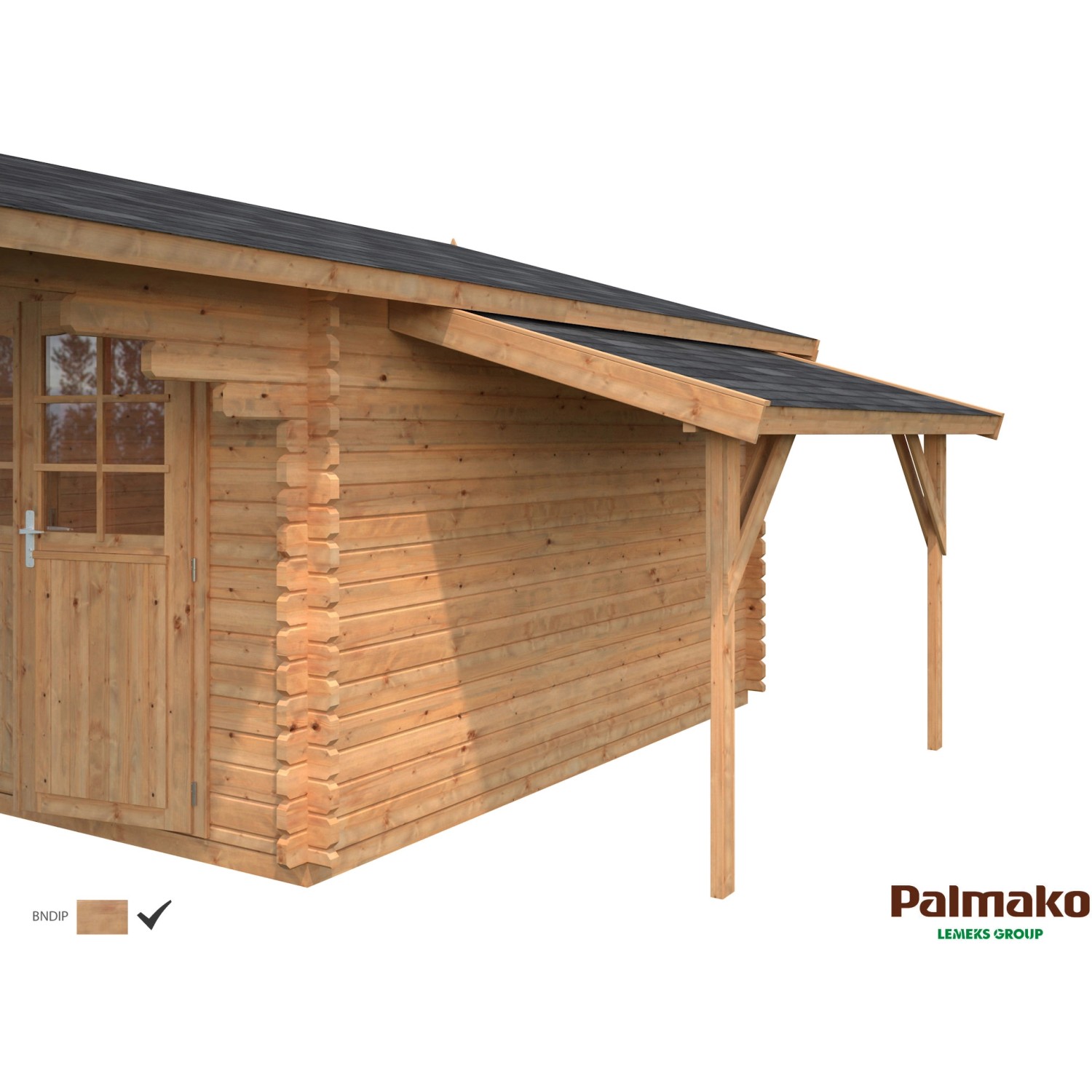 Palmako Schleppdach für Holz-Gartenhäuser Braun tauchgrundiert 144 cm x 290 cm von Palmako